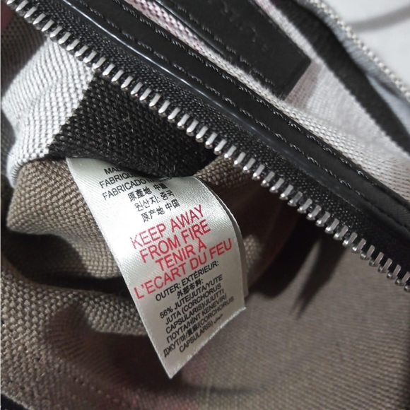 EUC - Burberry medium Susanna jute mega check bucket bag with two straps - Picture 7 of 13